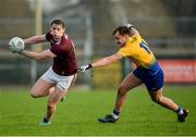 18 January 2020; Tom Flynn of Galway in action against Enda Smith of Roscommon during the Connacht FBD League Final between Roscommon and Galway at Dr. Hyde Park in Roscommon. Photo by Ray Ryan/Sportsfile