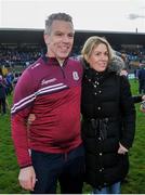 18 January 2020; Galway manager Padraic Joyce celebrates after the Connacht FBD League Final between Roscommon and Galway at Dr. Hyde Park in Roscommon. Photo by Ray Ryan/Sportsfile