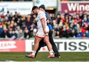 18 January 2020; Tom O'Toole of Ulster is accompanied from the pitch by Ulster skills coach Dan Soper after sustaining an injury during the Heineken Champions Cup Pool 3 Round 6 match between Ulster and Bath at Kingspan Stadium in Belfast. Photo by Oliver McVeigh/Sportsfile