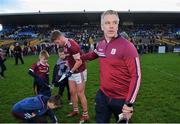 18 January 2020; Galway manager Padraic Joyce celebrates with Gary O'Donnell after the Connacht FBD League Final between Roscommon and Galway at Dr. Hyde Park in Roscommon. Photo by Ray Ryan/Sportsfile