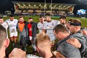 18 January 2020; Ulster captain Iain Henderson, centre, speaks to the players after the Heineken Champions Cup Pool 3 Round 6 match between Ulster and Bath at Kingspan Stadium in Belfast. Photo by Oliver McVeigh/Sportsfile