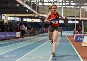 18 January 2020; Saoirse Fitzgerald of Lucan Harriers A.C., Co. Dublin, competing in the 800m event in the U14 Women's combined events  during the Irish Life Health Indoor Combined Events All Ages at Athlone International Arena, AIT in Athlone, Co. Westmeath. Photo by Sam Barnes/Sportsfile