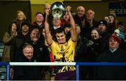 18 January 2020; Jack O'Connor of Wexford lifts the Walsh Cup after the Walsh Cup Final between Wexford and Galway at MW Hire O'Moore Park in Portlaoise, Laois. Photo by Diarmuid Greene/Sportsfile