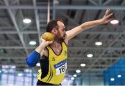18 January 2020; Martin Mooney of Inishowen A.C., Co. Donegal, competing in the Shot Put event in the O35 Men's combined events  during the Irish Life Health Indoor Combined Events All Ages at Athlone International Arena, AIT in Athlone, Co. Westmeath. Photo by Sam Barnes/Sportsfile