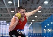 18 January 2020; Padraig Crawford of Gowran A.C., Co. Kilkenny, competing in the Shot Put event in the O35 Men's combined events  during the Irish Life Health Indoor Combined Events All Ages at Athlone International Arena, AIT in Athlone, Co. Westmeath. Photo by Sam Barnes/Sportsfile