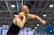 18 January 2020; Trevor Mcglynn of Omagh Harriers, Co. Tyrone,, competing in the Shot Put event in the Masters 40-49 Men's combined events  during the Irish Life Health Indoor Combined Events All Ages at Athlone International Arena, AIT in Athlone, Co. Westmeath. Photo by Sam Barnes/Sportsfile