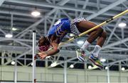 18 January 2020;  Nelvin Appiah of Longford A.C., Co. Longford, competing in the High Jump in the Junior Men's combined events during the Irish Life Health Indoor Combined Events All Ages at Athlone International Arena, AIT in Athlone, Co. Westmeath. Photo by Sam Barnes/Sportsfile