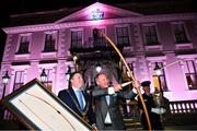 18 January 2020; Former Dublin GAA football team manager Jim Gavin, right, with Lord Mayor of Dublin Paul McAuliffe, at the Conferring of the Honorary Freedom of Dublin City on Jim Gavin ceremony in the Round Room at the Mansion House, in Dawson St, Dublin. Photo by Brendan Moran/Sportsfile