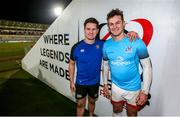 18 January 2020; Brothers, Freddie Burns of Bath, left, with, Billy Burns following the Heineken Champions Cup Pool 3 Round 6 match between Ulster and Bath at Kingspan Stadium in Belfast. Photo by John Dickson/Sportsfile