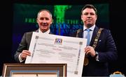 18 January 2020; Former Dublin GAA football team manager Jim Gavin with Lord Mayor of Dublin Paul McAuliffe at the Conferring of the Honorary Freedom of Dublin City on Jim Gavin ceremony in the Round Room at the Mansion House, in Dawson St, Dublin. Photo by Brendan Moran/Sportsfile