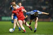 18 January 2020; Hugh Pat McGeary of Tyrone in action against Conor McCarthy of Monaghan during the Bank of Ireland Dr McKenna Cup Final between Monaghan and Tyrone at Athletic Grounds in Armagh. Photo by Oliver McVeigh/Sportsfile