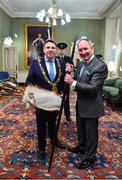 18 January 2020; Former Dublin GAA football team manager Jim Gavin with Lord Mayor of Dublin Paul McAuliffe, at the Conferring of the Honorary Freedom of Dublin City on Jim Gavin ceremony in the Round Room at the Mansion House, in Dawson St, Dublin. Photo by Brendan Moran/Sportsfile