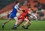 18 January 2020; Michael O'Neill of Tyrone in action against Niall Kearns and Dessie Ward of Monaghan during the Bank of Ireland Dr McKenna Cup Final between Monaghan and Tyrone at Athletic Grounds in Armagh. Photo by Oliver McVeigh/Sportsfile
