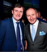 18 January 2020; Former Dublin GAA football team manager Jim Gavin with the former Dublin, Manchester United and Republic of Ireland player Kevin Moran at the Conferring of the Honorary Freedom of Dublin City on Jim Gavin ceremony in the Round Room at the Mansion House, in Dawson St, Dublin. Photo by Ray McManus/Sportsfile