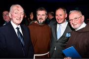 18 January 2020; Former Dublin GAA football team manager Jim Gavin with former Dublin star Jimmy Gray, left, Br. Kevin Crowley, right, and Br. Sean Donohoe of the Capuchin Day Centre at the Conferring of the Honorary Freedom of Dublin City on Jim Gavin ceremony in the Round Room at the Mansion House, in Dawson St, Dublin. Photo by Ray McManus/Sportsfile