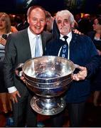 18 January 2020; Former Dublin GAA football team manager Jim Gavin with  Dublin supporter 'Dublin Jerry' Gowran at the Conferring of the Honorary Freedom of Dublin City on Jim Gavin ceremony in the Round Room at the Mansion House, in Dawson St, Dublin. Photo by Ray McManus/Sportsfile