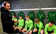 20 January 2020; Republic of Ireland coach William Doyle briefs players prior to the International Friendly match between Republic of Ireland U15 and Australia U17 at FAI National Training Centre in Abbotstown, Dublin. Photo by Seb Daly/Sportsfile