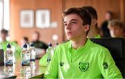 20 January 2020; Pearse O'Brien of Republic of Ireland during a squad meeting prior to the International Friendly match between Republic of Ireland U15 and Australia U17 at FAI National Training Centre in Abbotstown, Dublin. Photo by Seb Daly/Sportsfile