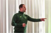 20 January 2020; Republic of Ireland coach William Doyle during a squad meeting prior to the International Friendly match between Republic of Ireland U15 and Australia U17 at FAI National Training Centre in Abbotstown, Dublin. Photo by Seb Daly/Sportsfile