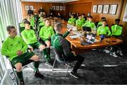 20 January 2020; Republic of Ireland manager Jason Donohue briefs players during a squad meeting prior to the International Friendly match between Republic of Ireland U15 and Australia U17 at FAI National Training Centre in Abbotstown, Dublin. Photo by Seb Daly/Sportsfile