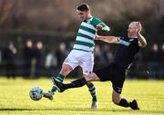 18 January 2020; Dylan Watts of Shamrock Rovers and Paul Keegan of Bray Wanderers during the Pre-Season Friendly between Shamrock Rovers and Bray Wanderers at Roadstone Group Sports Club in Dublin. Photo by Ben McShane/Sportsfile