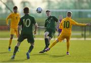 18 January 2020; James McManus of Republic of Ireland in action against Jed Drew of Australia during the International Friendly match between Republic of Ireland U15 and Australia U17 at FAI National Training Centre in Abbotstown, Dublin. Photo by Seb Daly/Sportsfile