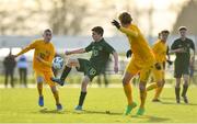 18 January 2020; Pearse O’Brien of Republic of Ireland in action against Jed Drew of Australia during the International Friendly match between Republic of Ireland U15 and Australia U17 at FAI National Training Centre in Abbotstown, Dublin. Photo by Seb Daly/Sportsfile
