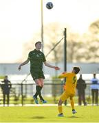 18 January 2020; Cathal Heffernan of Republic of Ireland in action against Luca Florez of Australia during the International Friendly match between Republic of Ireland U15 and Australia U17 at FAI National Training Centre in Abbotstown, Dublin. Photo by Seb Daly/Sportsfile