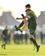 18 January 2020; Alex Nolan of Republic of Ireland in action against Jared Frack of Australia during the International Friendly match between Republic of Ireland U15 and Australia U17 at FAI National Training Centre in Abbotstown, Dublin. Photo by Seb Daly/Sportsfile