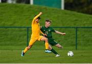 18 January 2020; Trisden Hughes of Republic of Ireland in action against Luca Florez of Australia during the International Friendly match between Republic of Ireland U15 and Australia U17 at FAI National Training Centre in Abbotstown, Dublin. Photo by Seb Daly/Sportsfile
