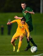 18 January 2020; Cassidy Tanddo of Australia in action against Liam Murray of Republic of Ireland during the International Friendly match between Republic of Ireland U15 and Australia U17 at FAI National Training Centre in Abbotstown, Dublin. Photo by Seb Daly/Sportsfile