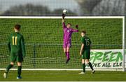 18 January 2020; Shay O’Leary of Republic of Ireland makes a save during the International Friendly match between Republic of Ireland U15 and Australia U17 at FAI National Training Centre in Abbotstown, Dublin. Photo by Seb Daly/Sportsfile