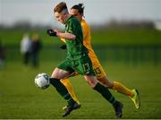 18 January 2020; Alex Nolan of Republic of Ireland in action against Cassidy Tanddo of Australia during the International Friendly match between Republic of Ireland U15 and Australia U17 at FAI National Training Centre in Abbotstown, Dublin. Photo by Seb Daly/Sportsfile