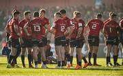 19 January 2020; Munster players gather together during a break in play during the Heineken Champions Cup Pool 4 Round 6 match between Munster and Ospreys at Thomond Park in Limerick. Photo by Diarmuid Greene/Sportsfile