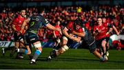 19 January 2020; Jack O’Donoghue of Munster is tackled by Nicky Smith of Ospreys during the Heineken Champions Cup Pool 4 Round 6 match between Munster and Ospreys at Thomond Park in Limerick. Photo by Brendan Moran/Sportsfile