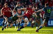 19 January 2020; Jack O’Donoghue of Munster is tackled by Shaun Venter of Ospreys during the Heineken Champions Cup Pool 4 Round 6 match between Munster and Ospreys at Thomond Park in Limerick. Photo by Diarmuid Greene/Sportsfile