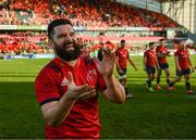 19 January 2020; Kevin O'Byrne of Munster applauds supporters after the Heineken Champions Cup Pool 4 Round 6 match between Munster and Ospreys at Thomond Park in Limerick. Photo by Diarmuid Greene/Sportsfile