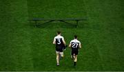 19 January 2020; Kilcoo players Ryan McEvoy, 3, and Donal Kane make their way out for the traditional team photograph before the AIB GAA Football All-Ireland Senior Club Championship Final between Corofin and Kilcoo at Croke Park in Dublin. Photo by Ray McManus/Sportsfile
