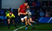 19 January 2020; Dan Goggin of Munster is tackled by Luke Morgan of Ospreys during the Heineken Champions Cup Pool 4 Round 6 match between Munster and Ospreys at Thomond Park in Limerick. Photo by Brendan Moran/Sportsfile