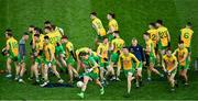 19 January 2020; Corofin players make their way to the warm up routine after the traditionall team picture before the AIB GAA Football All-Ireland Senior Club Championship Final between Corofin and Kilcoo at Croke Park in Dublin. Photo by Ray McManus/Sportsfile