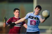 19 January 2020; Conor Moriarty of UCD in action against Conor McAllister of St Mary's during the Sigerson Cup Quarter Final between UCD and St Mary's University College at Belfield in UCD, Dublin. Photo by David Fitzgerald/Sportsfile