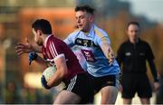 19 January 2020; Catháir McKinney of St Mary's in action against Gary Walsh of UCD during the Sigerson Cup Quarter Final between UCD and St Mary's University College at Belfield in UCD, Dublin. Photo by David Fitzgerald/Sportsfile