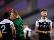 19 January 2020; Dylan Ward of Kilcoo reacts after being shown a red card by referee Conor Lane during the AIB GAA Football All-Ireland Senior Club Championship Final between Corofin and Kilcoo at Croke Park in Dublin. Photo by Seb Daly/Sportsfile