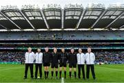 19 January 2020; Referee Conor Lane, fourth left, with his officials prior to the AIB GAA Football All-Ireland Senior Club Championship Final between Corofin and Kilcoo at Croke Park in Dublin. Photo by Seb Daly/Sportsfile