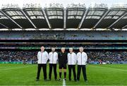 19 January 2020; Referee Conor Lane, centre, with his officials prior to the AIB GAA Football All-Ireland Senior Club Championship Final between Corofin and Kilcoo at Croke Park in Dublin. Photo by Seb Daly/Sportsfile