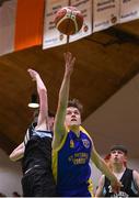 20 January 2020; Arnoldas Juska of St Patrick's College, Cavan, in action against Eoin Timmons of Malahide Community School during the Basketball Ireland U16 A Boys Schools Cup Final between Malahide Community School and St Patrick's College, Cavan at the National Basketball Arena in Tallaght, Dublin. Photo by Harry Murphy/Sportsfile