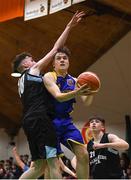 20 January 2020; Arnoldas Juska of St Patrick's College, Cavan, in action against Eoin Timmons of Malahide Community School during the Basketball Ireland U16 A Boys Schools Cup Final between Malahide Community School and St Patrick's College, Cavan at the National Basketball Arena in Tallaght, Dublin. Photo by Harry Murphy/Sportsfile