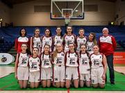 20 January 2020; Abbey Vocational School players prior to the Basketball Ireland U16 B Girls Schools Cup Final between Abbey Vocational School and Coláiste Mhuire, Crosshaven at the National Basketball Arena in Tallaght, Dublin. Photo by Harry Murphy/Sportsfile