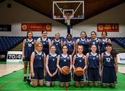 20 January 2020; Coláiste Mhuire, Crosshaven, players prior to the Basketball Ireland U16 B Girls Schools Cup Final between Abbey Vocational School and Coláiste Mhuire, Crosshaven at the National Basketball Arena in Tallaght, Dublin. Photo by Harry Murphy/Sportsfile
