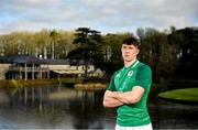 20 January 2020; Thomas Ahern poses for a portrait following an Ireland Rugby Under-20 Six Nations Squad Announcement at Fota Island Resort in Cork. Photo by David Fitzgerald/Sportsfile